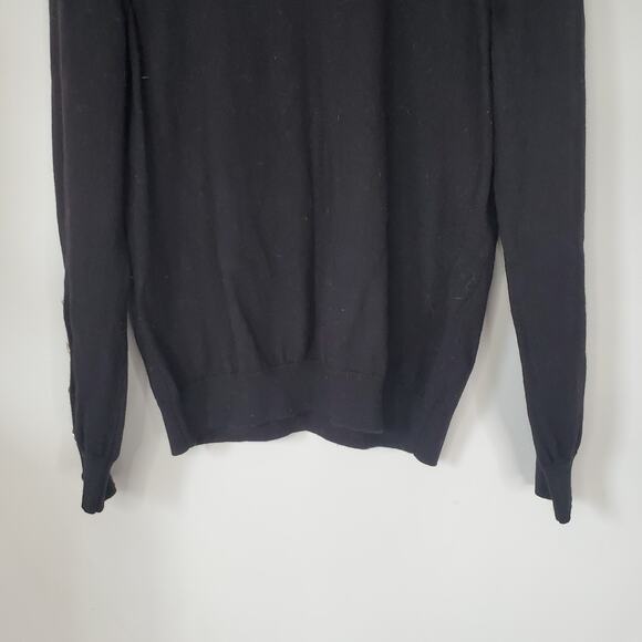 Sezane La Maille Paulo Merino Wool Long Sleeve Jumper Sweater Knit Black Size XL - Picture 6 of 11